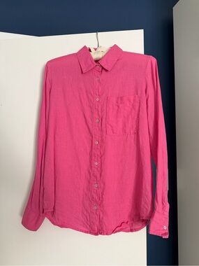 Women's Button-Down Shirt in Vibrant Hot Pink